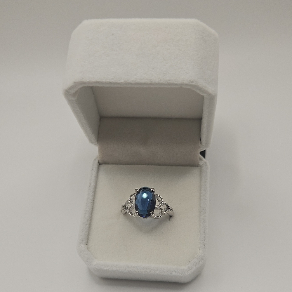 Source Unknown Blue and Silver Women's Ring